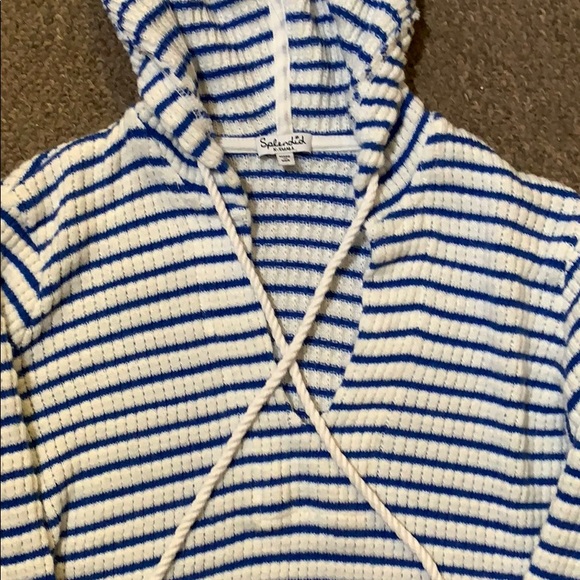 NWOT Splendid Blue Striped Hoodie XS - Picture 4 of 6